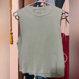 Jade Green Collared Knit Crop